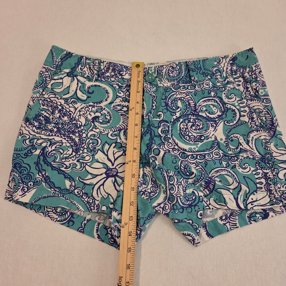 2 PC LILLY PULITZER Callahan Seafoam Montauk | Lavender Brea Linen Shorts 12/L - Picture 5 of 14